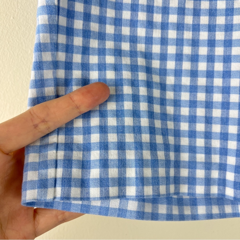 J. Mclaughlin Blue White Gingham Amelia Cloth Pull On Masie Shorts - Picture 3 of 6